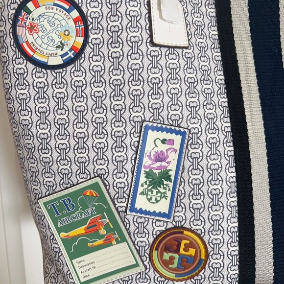 Tory Burch Tote Bag Gemini Link Canvas Patches - Picture 5 of 9